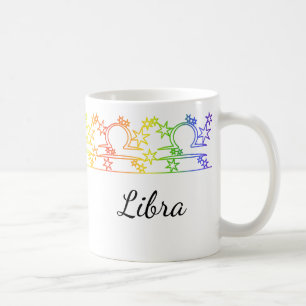 Arc-en-ciel Libra Star Sign Mug personnalisée