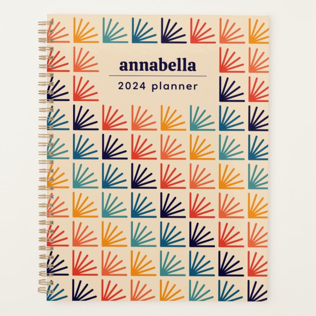 Arc-en-ciel Mid-Century Moderne Monogramme Motif (Devant)