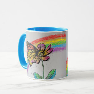 Arc-en-ciel Monarch Papillon Mug Blue
