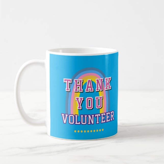 Arc-en-ciel Mug Merci Bénévole d'Affaires Bleu (Gauche)