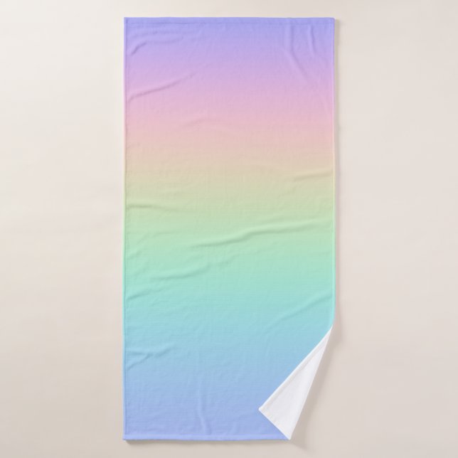 Arc-en-ciel pastel (Serviette de bain)