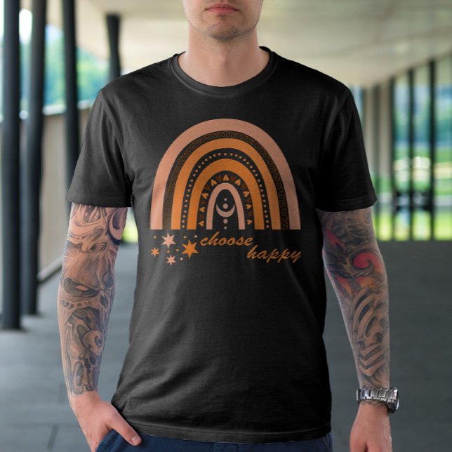 Arc-en-ciel rétro Choisissez un T-shirt heureux (Créateur téléchargé)