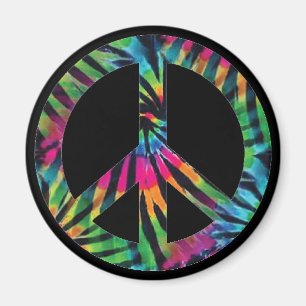 Arc-en-ciel signe de paix hippie aimant