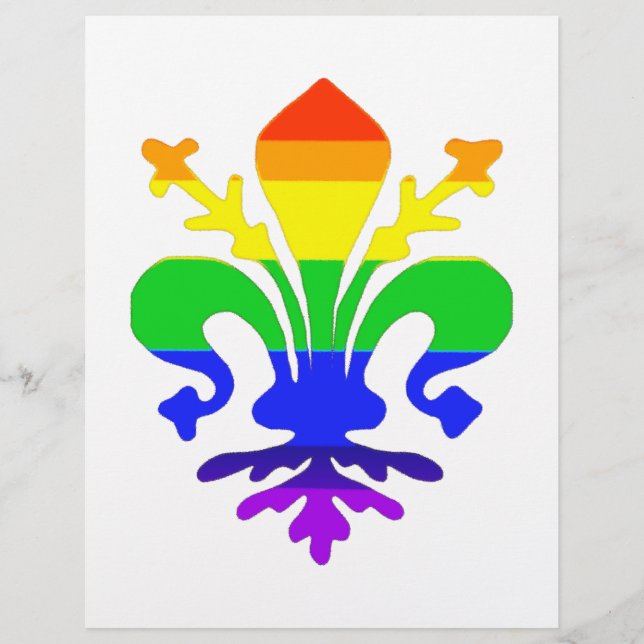 Arc-en-ciel stylisé Fleur de Lis (Devant)
