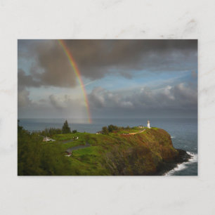 Arc en ciel sur le phare sur la carte postale de K