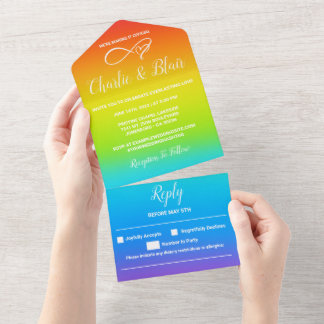 Arc-en-ciel tout en un mariage Invitations