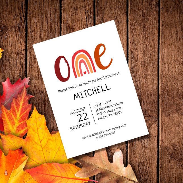 Arc-en-ciel une première invitation d'anniversaire (Créateur téléchargé)