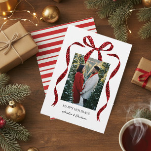 Arc en glitter avec carte de Noël minimaliste phot