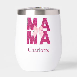 Arc en ruban pailleté rose MAMA Coquette Esthétiqu