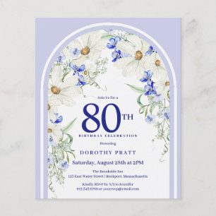 Arc floral bleu blanc budget 80e anniversaire Invi