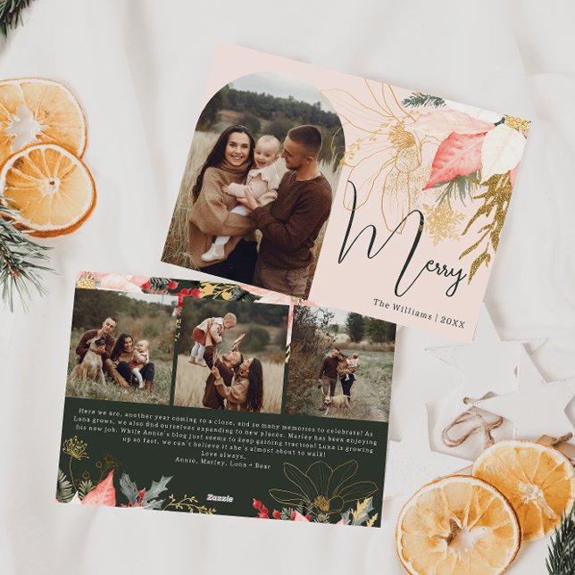 Arc Floral Rose Oh Joyeux Quatre Photo Carte de va (Créateur téléchargé)