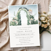 Arc Jardin Floral Botanique Couples Invitation de 