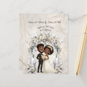 Arc Mariage Whimsical Dark Skin Bride Groom