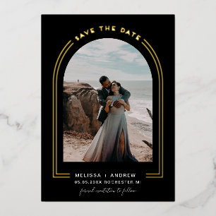 Arc Minimal Enregistrer La Date Invitation Black F