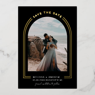 Arc Minimal Enregistrer La Date Invitation Black F