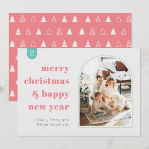 Arc moderne et carte de Noël photo minimaliste