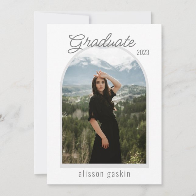 Arc moderne faire-part de gris photo (Devant)