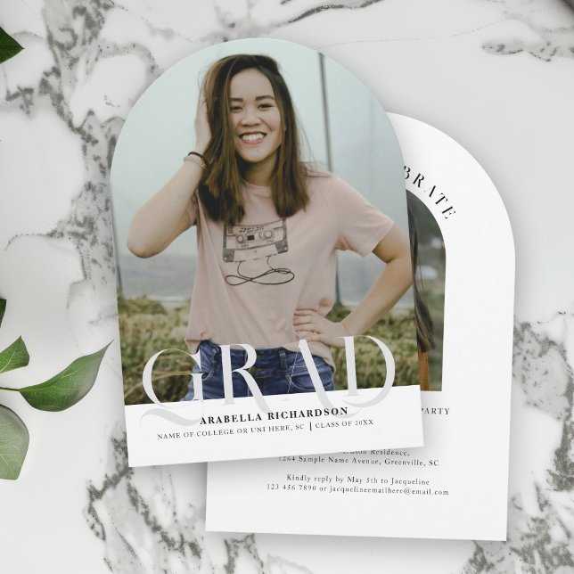 Arc moderne Photo Graduation Party Invitation (Créateur téléchargé)