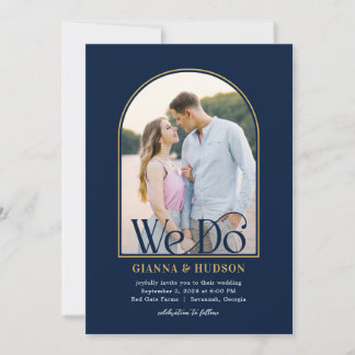 Arc Moderne Simple Mariage Photo Invitation