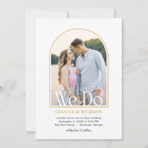 Arc Moderne Simple Mariage Photo Invitation