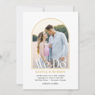 Arc Moderne Simple Mariage Photo Invitation