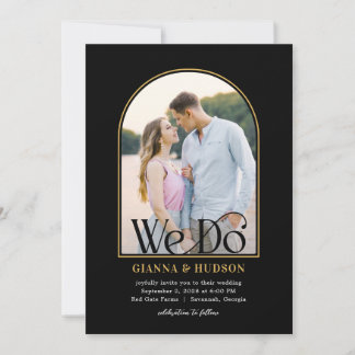 Arc Moderne Simple Mariage Photo Invitation