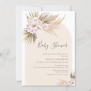 Arc moderne tons chauds Baby shower Invitation