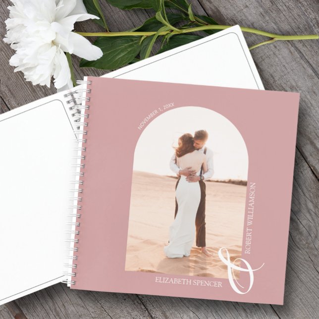 Arc photo moderne Dusty Rose Mariage livre d'invit (Change the pages to any of the styles available. LOTS of colors in our collection.)