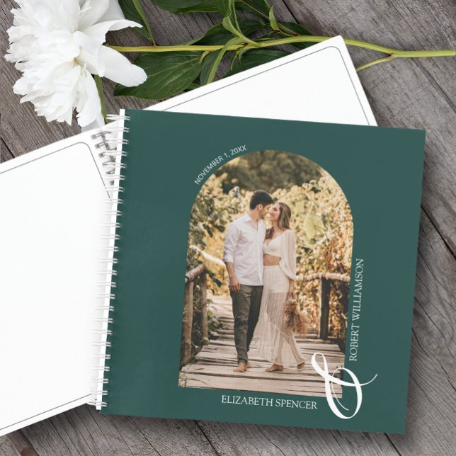 Arc photo moderne Emerald Green Mariage livre d'hô (Change the pages to any of the styles available. LOTS of colors in our collection.)