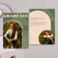 Arc rétro Sage Green 2 Photo Grad Faire-part