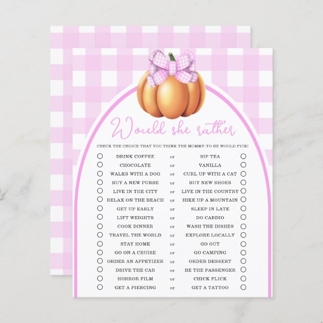 Arc rose citrouille Voudrait-elle plutôt jouer (Devant / Derrière)