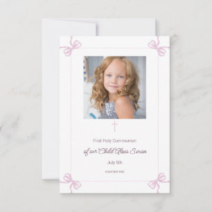 Arc rose et blanc Première communion sainte RSVP