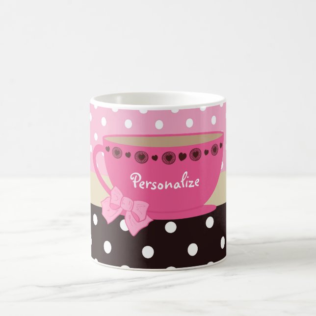 Arc rose et Brown de tasse de thé Girly nom de (Centre)