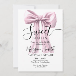 Arc rose Invitation Anniversaire, Sweet sixteen
