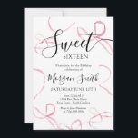 Arc rose Invitation Anniversaire, Sweet sixteen<br><div class="desc">Invitation à l'anniversaire de la Bow rose,  Invitation moderne de la Bow rose,  décorations de fête d'anniversaire de la Bow rose,  fête d'anniversaire de la poule, </div>