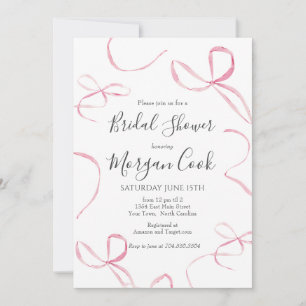 Arc rose Invitation de la douche nuptiale, le noeu