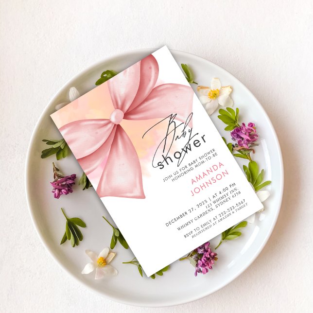 Arc rose Moderne Baby shower Invitation (Créateur téléchargé)