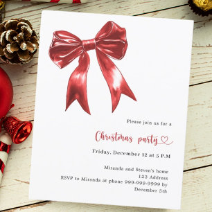 Arc rouge blanc invitation à Noël