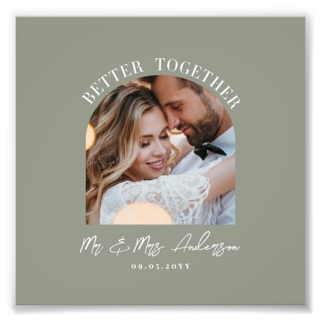 Arc vert Sage photo mariage cadeau décoration mais (Devant)