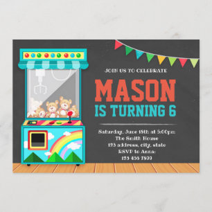 Arcade anniversaire invitation