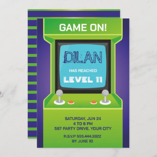 Arcade anniversaire, invitation d'anniversaire de