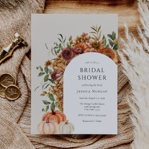 Arch Automne Citrouille Nuptiale Douche Invitation