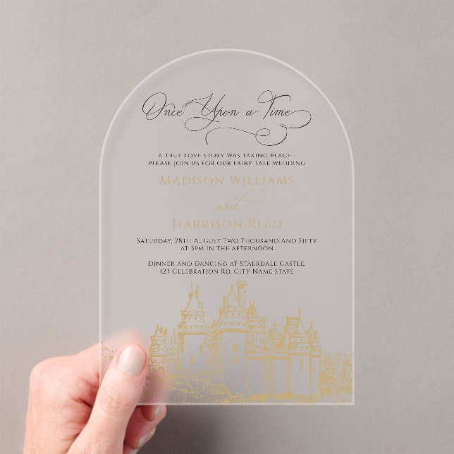 Arch Fairy Tale Acrylic Wedding Invitation (In situ (ordinateur de poche))