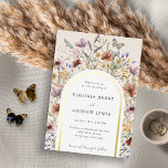 Arch Floral Faire-part de mariage Foil Invitation<br><div class="desc">Cette invitation à la feuille mariage en arc de bouho élégante et élégante présente de magnifiques fleurs sauvages aquarelles peints à la main, disposés comme un cadre magnifique. Le dos comprend un beau bouquet de coordination avec un monogramme pour la mariée et le marié. Trouvez les éléments correspondants dans la...</div>