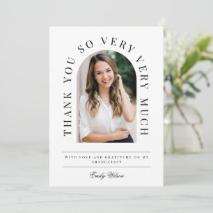 Arch Graduation Carte de remerciements noir et bla