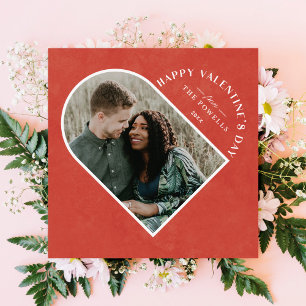 Arch Heart Saint Valentin Carte photo - Rouge