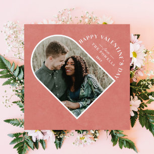 Arch Heart Saint Valentin Carte photo - Saumon