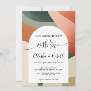 Arch moderne Terracotta Sage Couples Invitation do