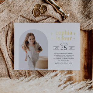 Arch Photo Anniversaire Invitation Paysage Or