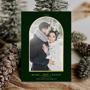 Arch Photo Merry & Bright Gold Foil Carte de vacan